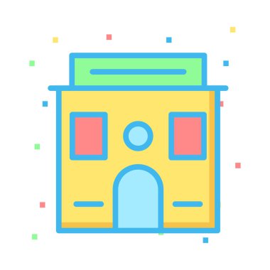 motel cephe vektör çizim oluşturma 