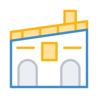 Ev, kutsal kişilerin resmi, vektör çizim inşa   