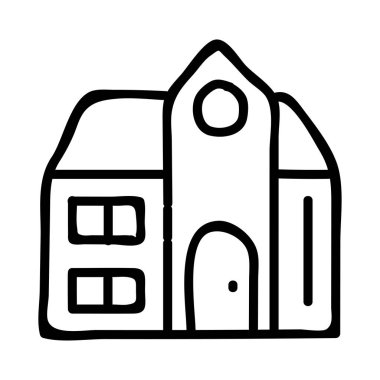 Ev, kutsal kişilerin resmi, vektör çizim inşa   