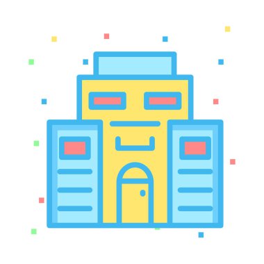 Otel, kutsal kişilerin resmi, vektör çizim Binası 