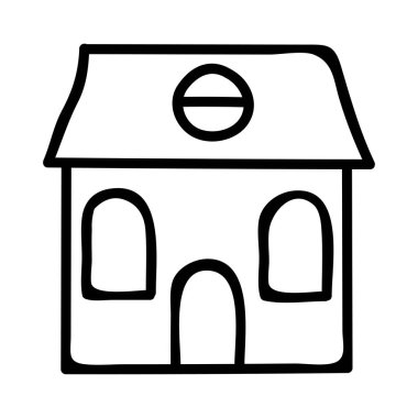 Ev, kutsal kişilerin resmi, vektör çizim inşa   