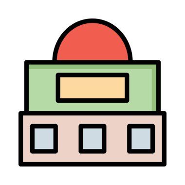 Otel, kutsal kişilerin resmi, vektör çizim Binası 