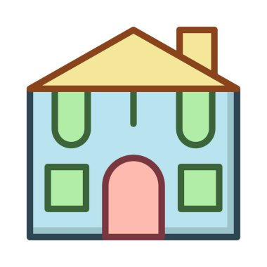 Daireli ev ev vektör çizim 