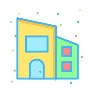 Ev, kutsal kişilerin resmi, vektör çizim inşa   