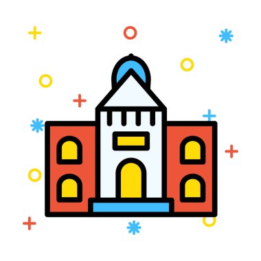 Kutsal kişilerin resmi, vektör çizim Bina mimari, 