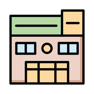 Otel, kutsal kişilerin resmi, vektör çizim Binası 