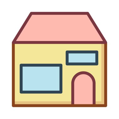 vektör çizim bina mağaza dükkan 