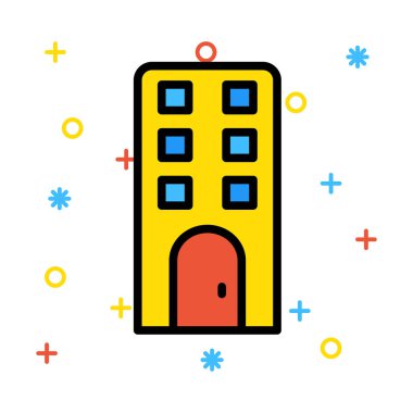 Otel, kutsal kişilerin resmi, vektör çizim Binası 