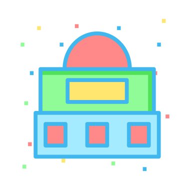 Otel, kutsal kişilerin resmi, vektör çizim Binası 