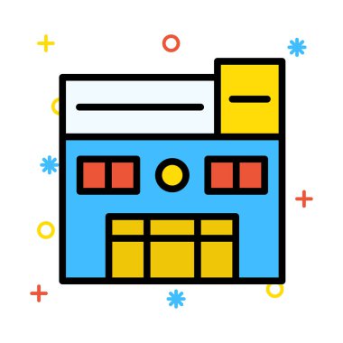 Otel, kutsal kişilerin resmi, vektör çizim Binası 