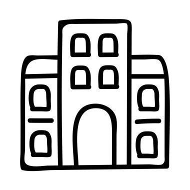 Ev, kutsal kişilerin resmi, vektör çizim inşa   