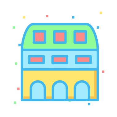 Ofis vektör çizim apartman binası 