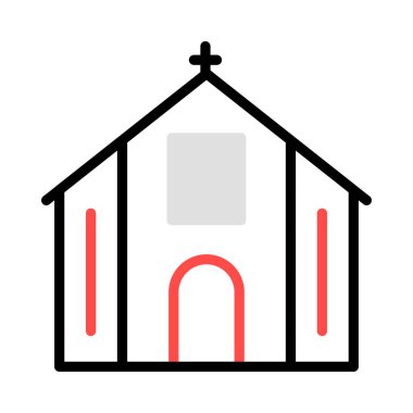 Kilise, bina simgesi. Vektör çizim 
