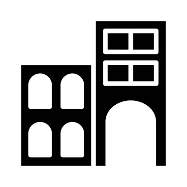 Otel, kutsal kişilerin resmi, vektör çizim Binası 