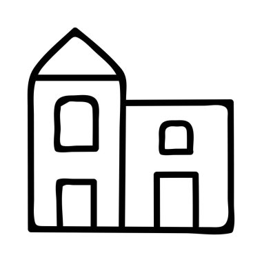 Ev, kutsal kişilerin resmi, vektör çizim inşa   