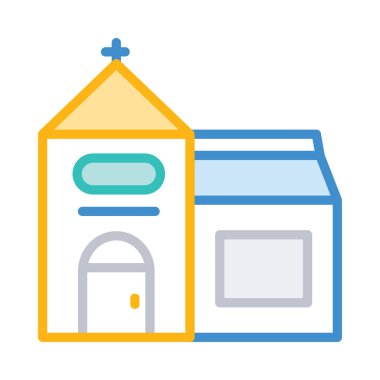 Kilise, bina simgesi. Vektör çizim 