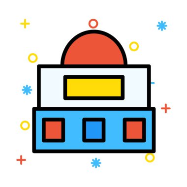 Otel, kutsal kişilerin resmi, vektör çizim Binası 