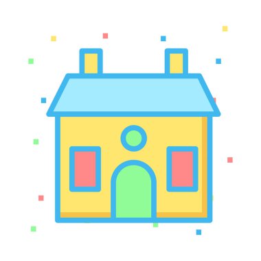 Ev, kutsal kişilerin resmi, vektör çizim inşa   