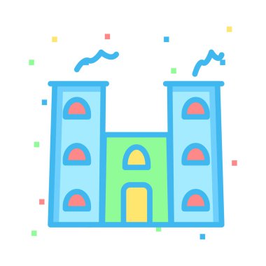 endüstriyel bina, kutsal kişilerin resmi, vektör çizim 