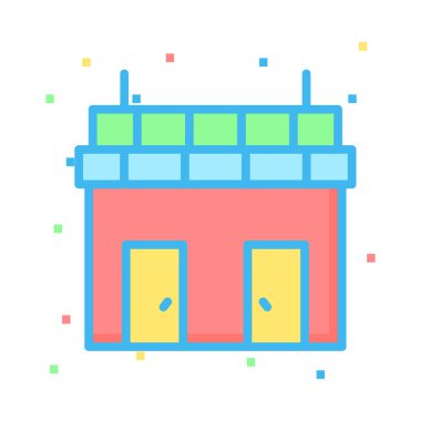 vektör çizim bina mağaza dükkan 