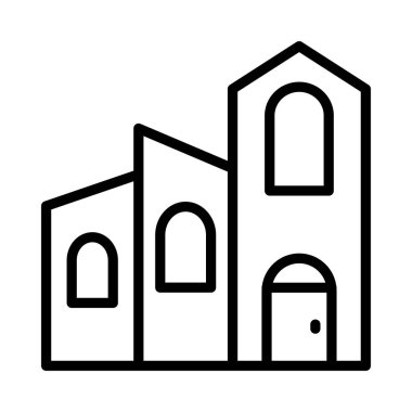 Ev, kutsal kişilerin resmi, vektör çizim inşa   