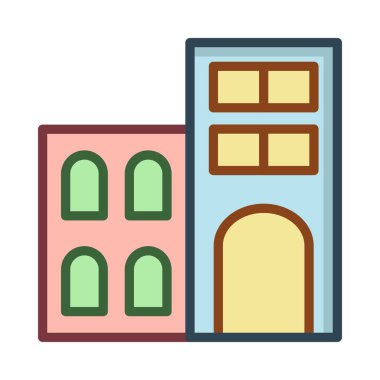 Otel, kutsal kişilerin resmi, vektör çizim Binası 