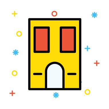 Bina, ofis, daire. Vektör çizim 