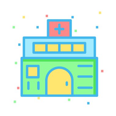 Klinik Hastane vektör çizim oluşturma 