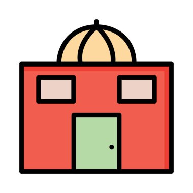 Cami bina dini vektör çizim 