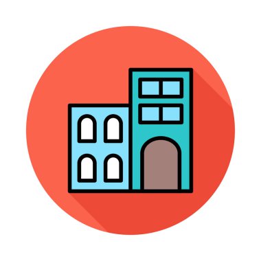 Otel, kutsal kişilerin resmi, vektör çizim Binası 