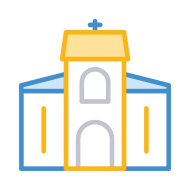 Kilise, bina simgesi. Vektör çizim 