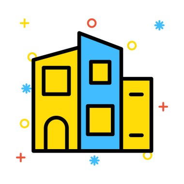 vektör çizim Apartman Bina plaza 