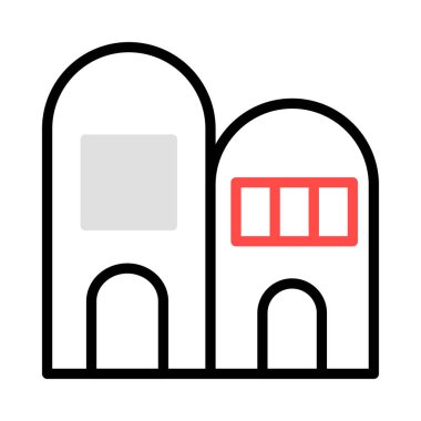 Otel, kutsal kişilerin resmi, vektör çizim Binası 