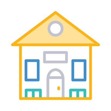 Ev, kutsal kişilerin resmi, vektör çizim inşa   