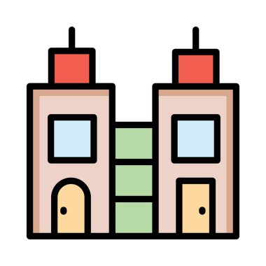 Ofis Binası otel, vektör çizim 