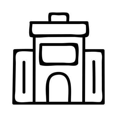 Otel, kutsal kişilerin resmi, vektör çizim Binası 