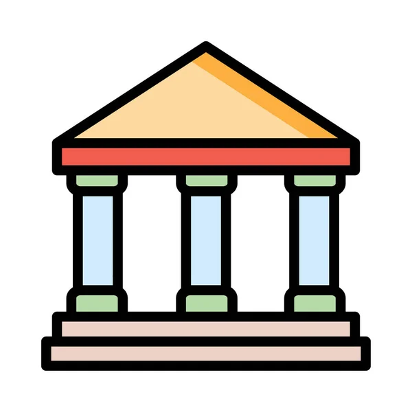 Banco Tribunal Edificio Vector Ilustración — Vector de stock