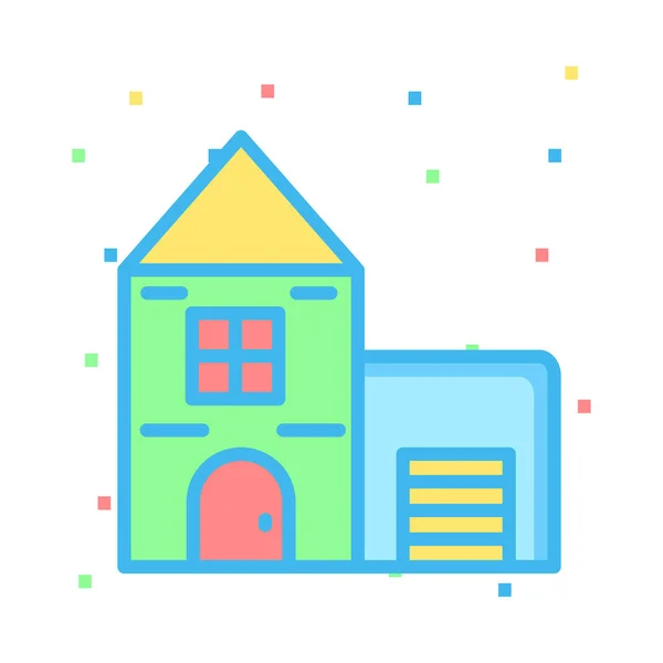 Home Shutter House Vector Illustration — Stock Vector