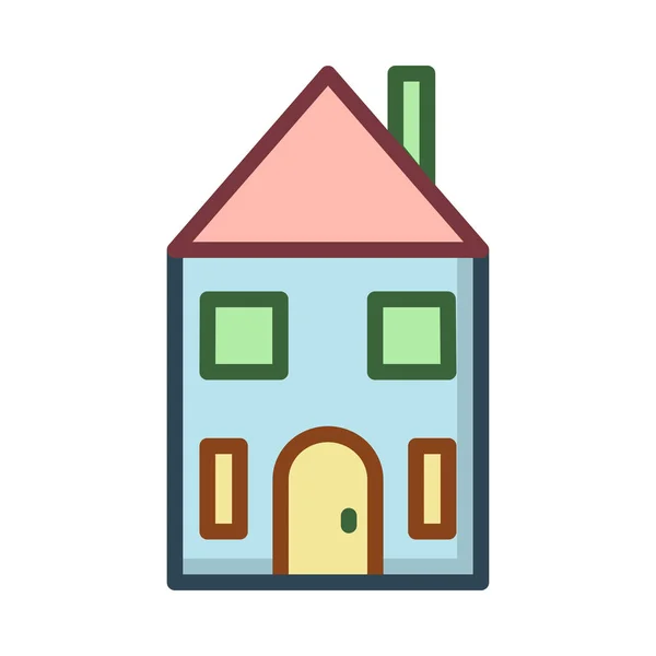 Huis Residentiële Gevel Vectorillustratie — Stockvector