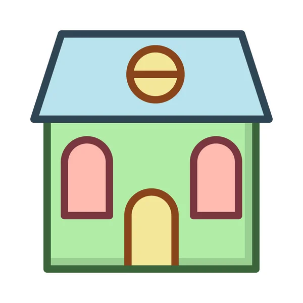 Huis Huis Bouwen Vectorillustratie — Stockvector