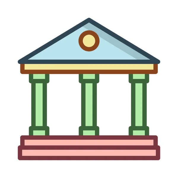 Cour Banque Bâtiment Vectoriel Illustration — Image vectorielle