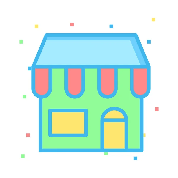 Boutique Icône Supermarché Illustration Vectorielle — Image vectorielle