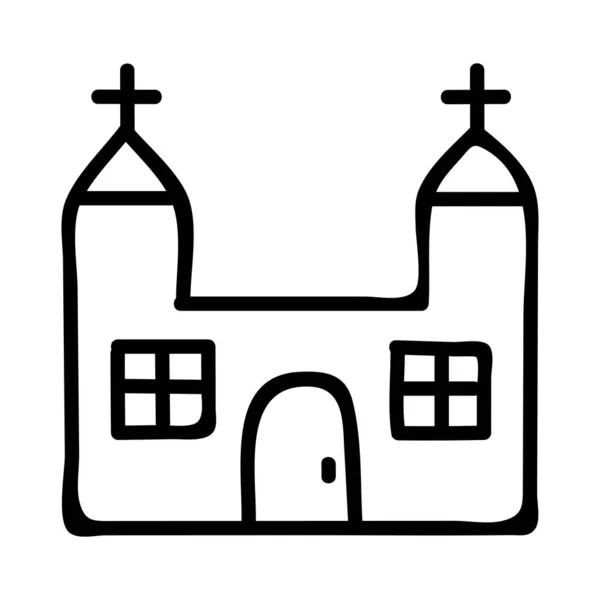 Chiesa Icona Della Costruzione Illustrazione Vettoriale — Vettoriale Stock