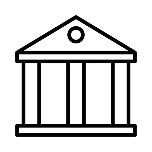 Bank Hof Pictogram Vectorillustratie — Stockvector