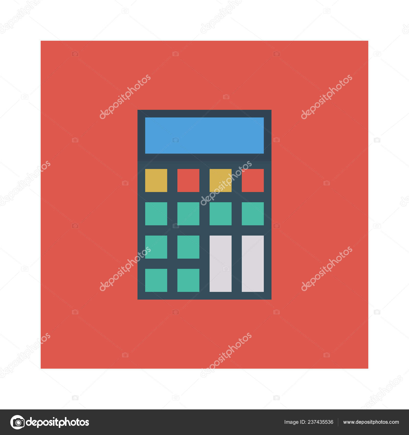 Calculator Accounting Calculation Vector Illustration Stock Vector by