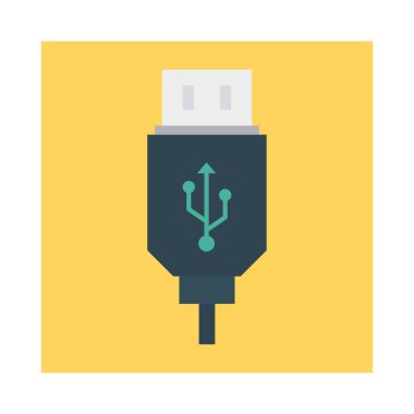 USB veri kablosu bağlantı noktası vektör çizim 