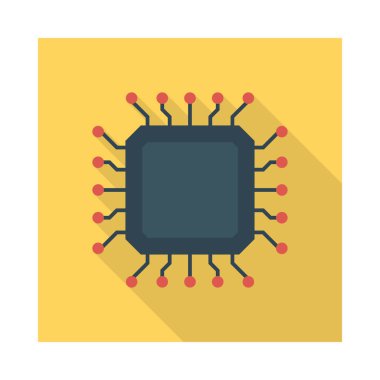 CPU işlemci çip vektör çizim 
