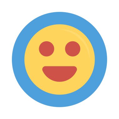 gülen yüz emoji vektör çizim 