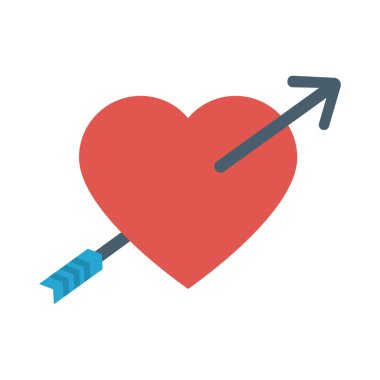aşk tanrısı kalp dart vektör çizim 