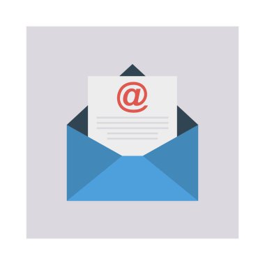 e-posta gelen kutusu ileti vektör çizim 